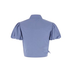 'Blue Cotton Tie Side' top