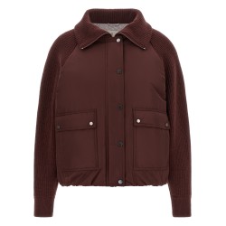 'Shiny Zipper Pull' down jacket