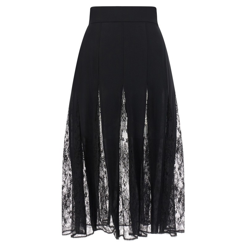 Charmeuse skirt with lace