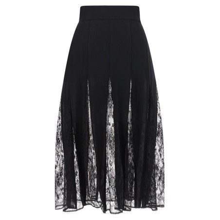 Charmeuse skirt with lace