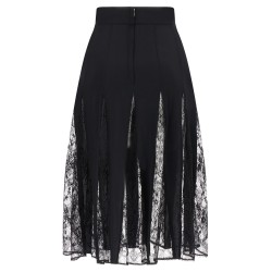 Charmeuse skirt with lace