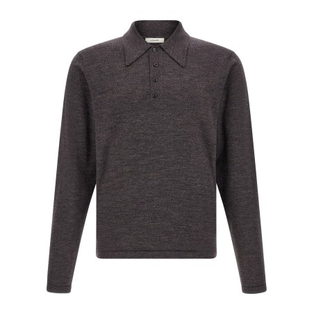 Mouliné wool polo shirt