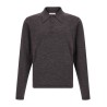 Mouliné wool polo shirt