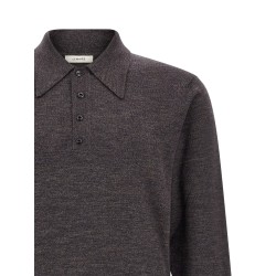 Mouliné wool polo shirt
