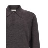 Mouliné wool polo shirt