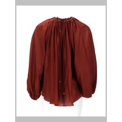 BLUSA ARRICCIATA "ASTER" CON PERLINE