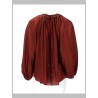 BLUSA ARRICCIATA "ASTER" CON PERLINE