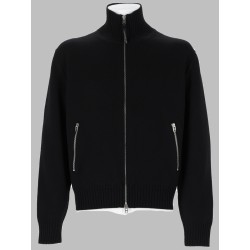 MAGLIA IN LANA MERINO CON ZIP E PATCH
