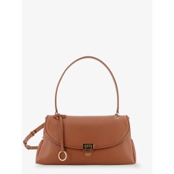 Leather shoulder bag with Gancini detail