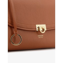 Leather shoulder bag with Gancini detail