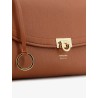 Leather shoulder bag with Gancini detail