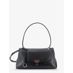 Leather shoulder bag with Gancini detail