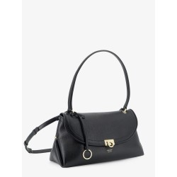 Leather shoulder bag with Gancini detail