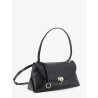 Leather shoulder bag with Gancini detail