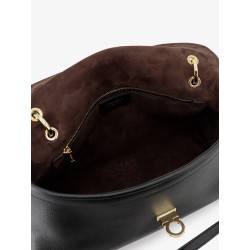 Leather shoulder bag with Gancini detail