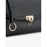 Leather shoulder bag with Gancini detail