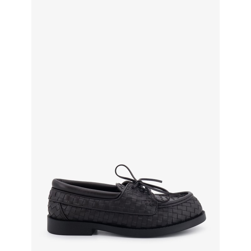 Pier Intrecciato leather boat shoes
