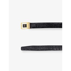 La 66 crocodile-embossed leather belt