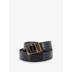 La 66 crocodile-embossed leather belt