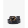 La 66 crocodile-embossed leather belt