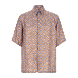 'Net' print silk shirt
