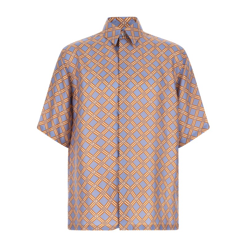 'Net' print silk shirt