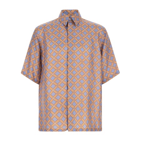 'Net' print silk shirt