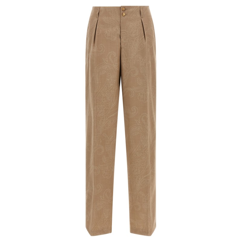 Paisley jacquard pants
