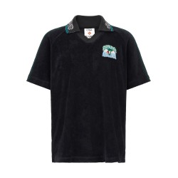 'Towelling' jacquard polo shirt