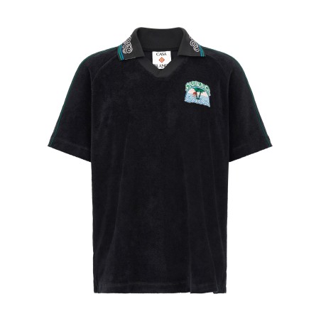 'Towelling' jacquard polo shirt
