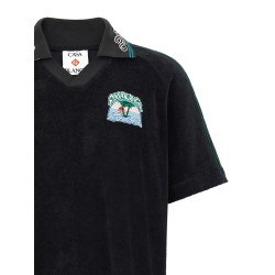 'Towelling' jacquard polo shirt