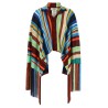 Striped poncho with fringes