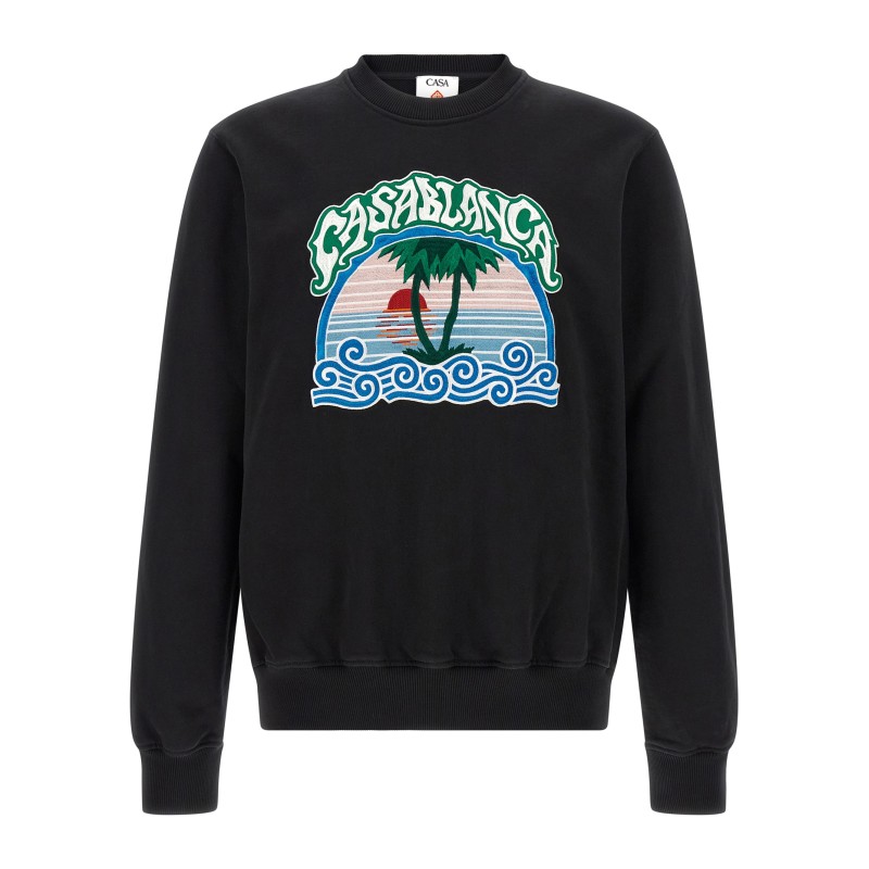 'Palm Tree Emblem' embroidered sweatshirt