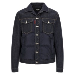 Padded 'Hybrid' trucker jacket
