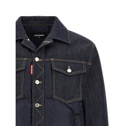 Padded 'Hybrid' trucker jacket