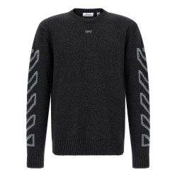 'Diag Arrow Fuzzy' sweater with intarsia