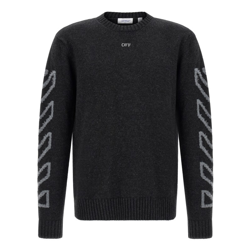 'Diag Arrow Fuzzy' sweater with intarsia