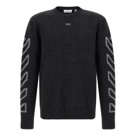 'Diag Arrow Fuzzy' sweater with intarsia