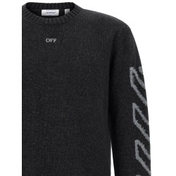 'Diag Arrow Fuzzy' sweater with intarsia