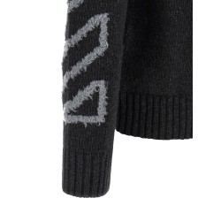 'Diag Arrow Fuzzy' sweater with intarsia