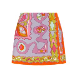 'Angoli' print twill skirt