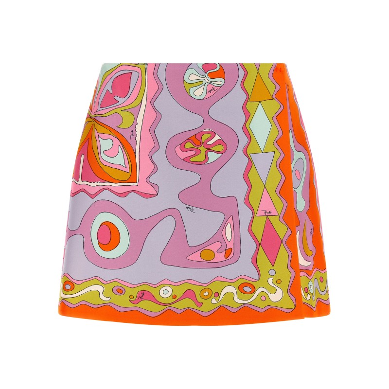 'Angoli' print twill skirt