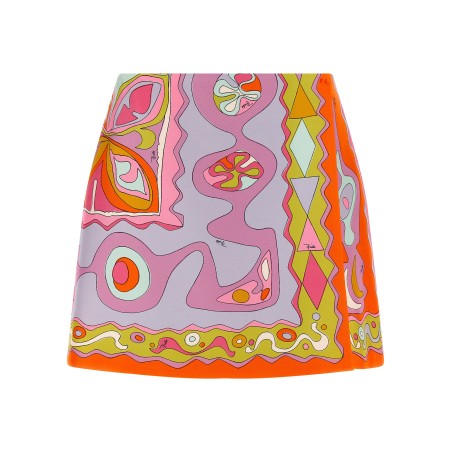 'Angoli' print twill skirt