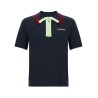 Knit polo shirt with zip