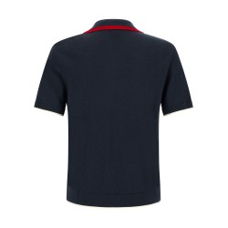 Knit polo shirt with zip