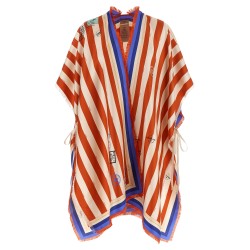 'Pequin' print poncho