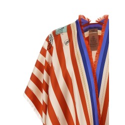 'Pequin' print poncho