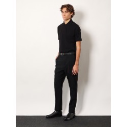 Cotton blend polo shirt with Cassandre embroidery