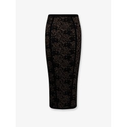 Embroidered knitted skirt
