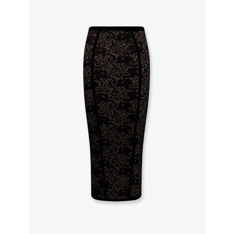 Embroidered knitted skirt